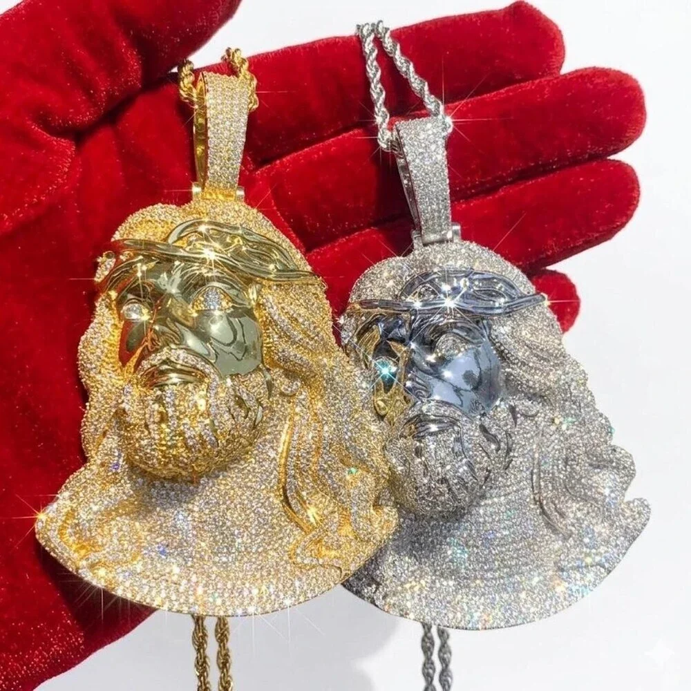 Gold Or Silver Iced Jesus 24inch (choose silver or gold )